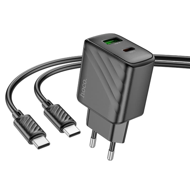 фото Сетевое зарядное устройство + кабель Type-C to Type-C HOCO CS23A PD 30W+QC3.0 3A черный