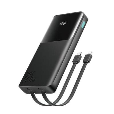 Внешний аккумулятор повербанк Power bank Joyroom JR-PBF19 10000mAh 22.5W с дисплеем и двумя встроенными кабелями черный
