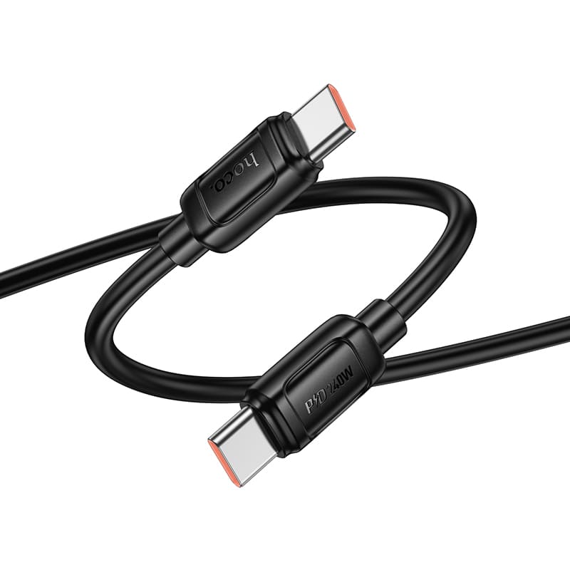 Кабель для зарядки Type-C to Type-C HOCO X115 240W 5A 1м силиконовый черный