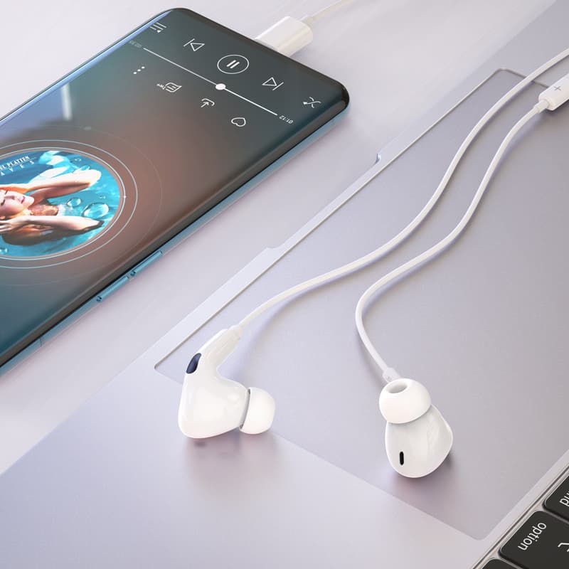 фото Наушники проводные разъем Type-C Hoco M101 Pro белые