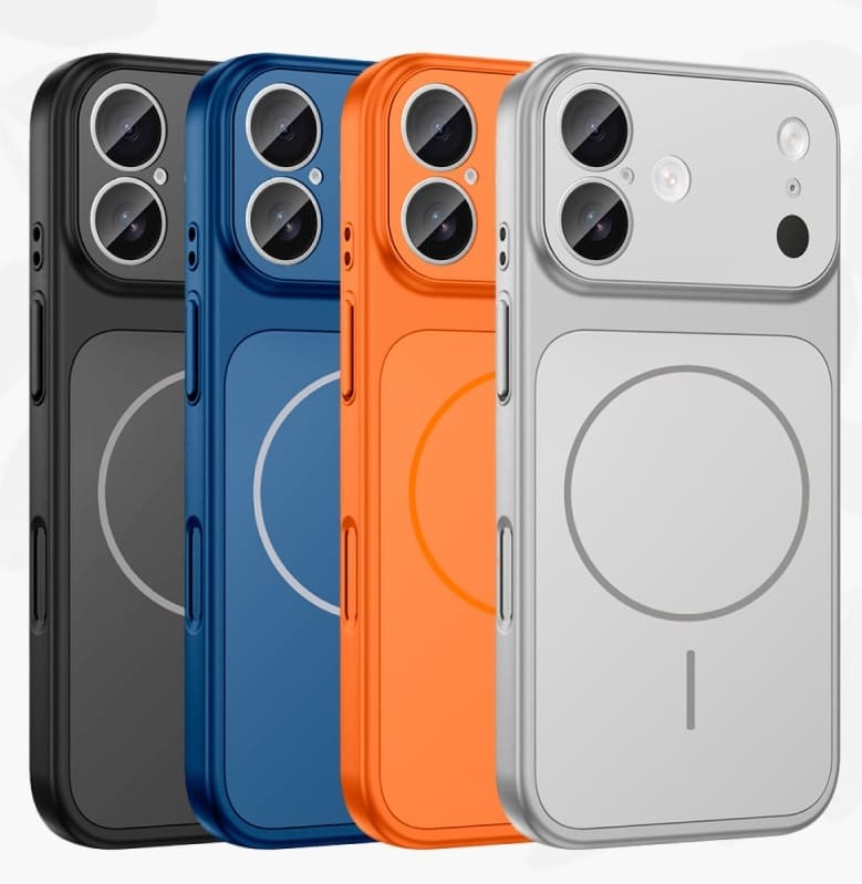 фото Чехол накладка для iphone 16 Pro Max (6.9) пластик с магнитом и защитой линз имитация iphone 17 серии серебро
