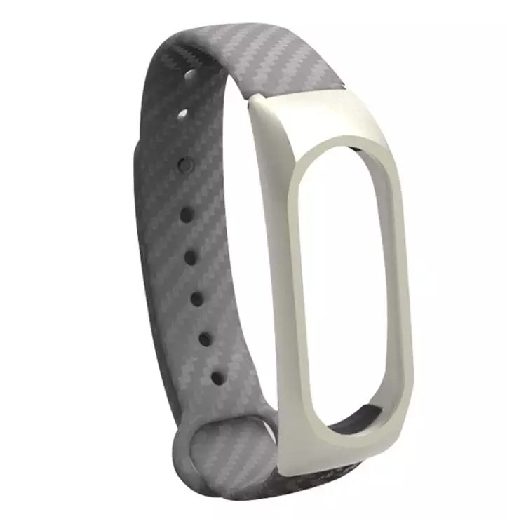 Ремешок для Mi Band 3/Mi Band 4 CBXM405 карбон силикон+металл Grey