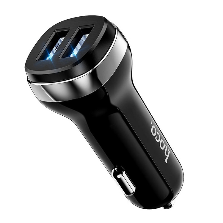 фото Автомобильное зарядное устройство + кабель Type-C USB HOCO Z40 2USB 2,4A черный