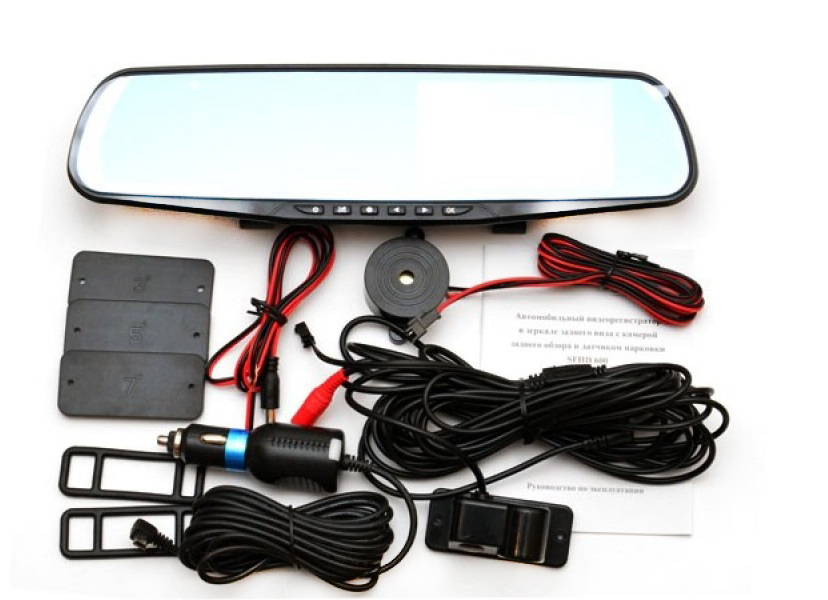 фото Видеорегистратор Sho-Me SFHD-600 3 в 1 зеркало 4,3 дюйма, Full HD, 2 камеры, датчик парковки
