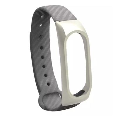 Ремешок для Mi Band 3/Mi Band 4 CBXM405 карбон силикон+металл Grey
