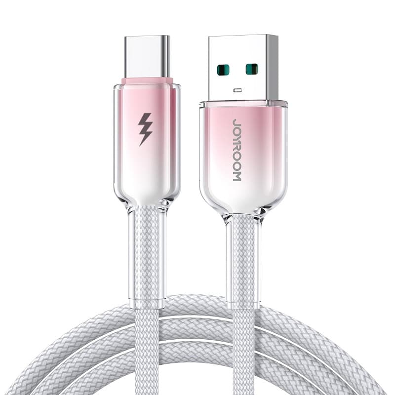 Кабель для зарядки Type-C USB Joyroom S-A42 1.2м 3A в оплетке градиент бело-розовый