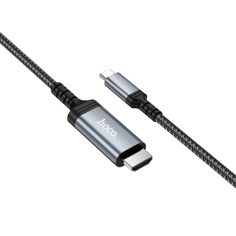 Кабель Type-C USB на HDTV 4K HD Hoco UA43 1.8м серый металл