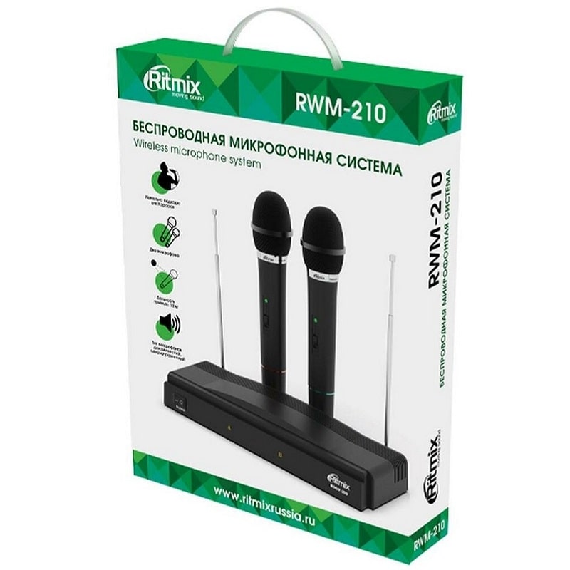Беспроводная микрофонная система Ritmix RWM-210 черный