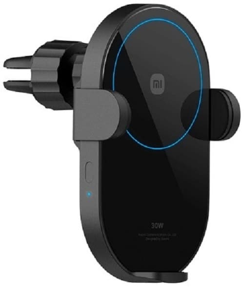 фото Автомобильный держатель для телефона Xiaomi W03ZM 30W с беспроводной зарядкой в решетку вентиляции черный