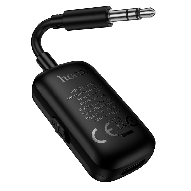 фото Блютуз aux трансмиттер bluetooth адаптер ресивер Hoco E151 черный