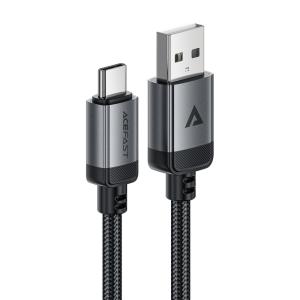 Кабель для зарядки Type-C USB Acefast C20-04 3A 1.2м в тканевой оплетке черный