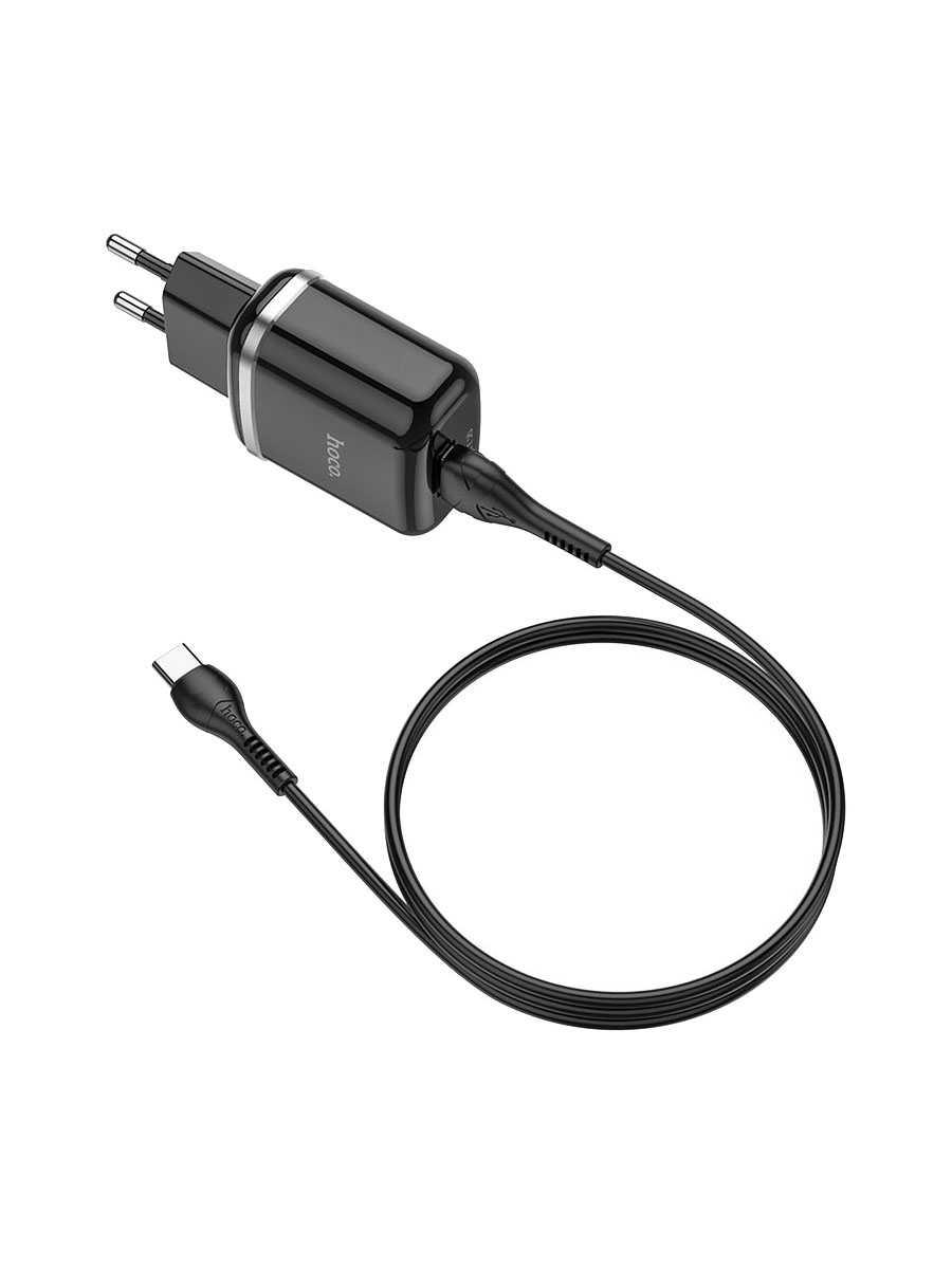 фото Сетевое зарядное устройство + кабель Type-C HOCO N3 1USB QC3.0 18W черный