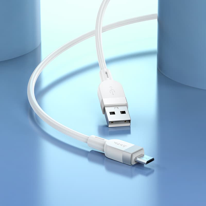 Кабель для зарядки Micro USB HOCO X109 2.4A 1м силиконовый белый