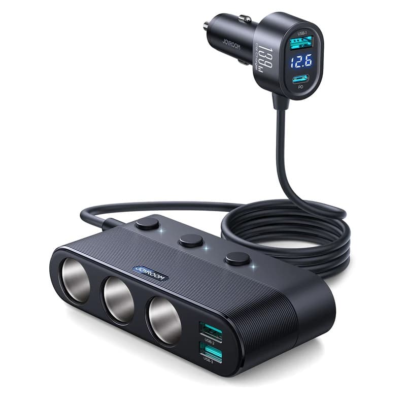 фото Разветвитель Joyroom JR-CCL01 139W 3 прикуривателя + PD 30W + 3USB черный
