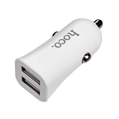 Автомобильное зарядное устройство + кабель Micro USB HOCO Z12 2USB 2,4A белый