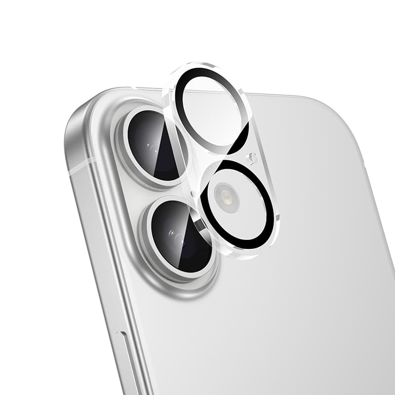 фото Защитное стекло на камеру для iphone 17 (6.3) HOCO G13 3D прозрачное с черной окантовкой тех пак