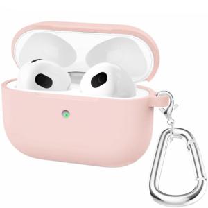 Чехол для наушников Pro 3 с карабином силикон пастельный розовый