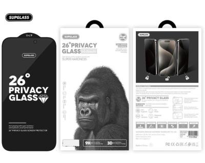 Защитное стекло для iphone 15 Pro Max (6.7) SupGlass XC-12 Privacy от подглядывания 3D черное