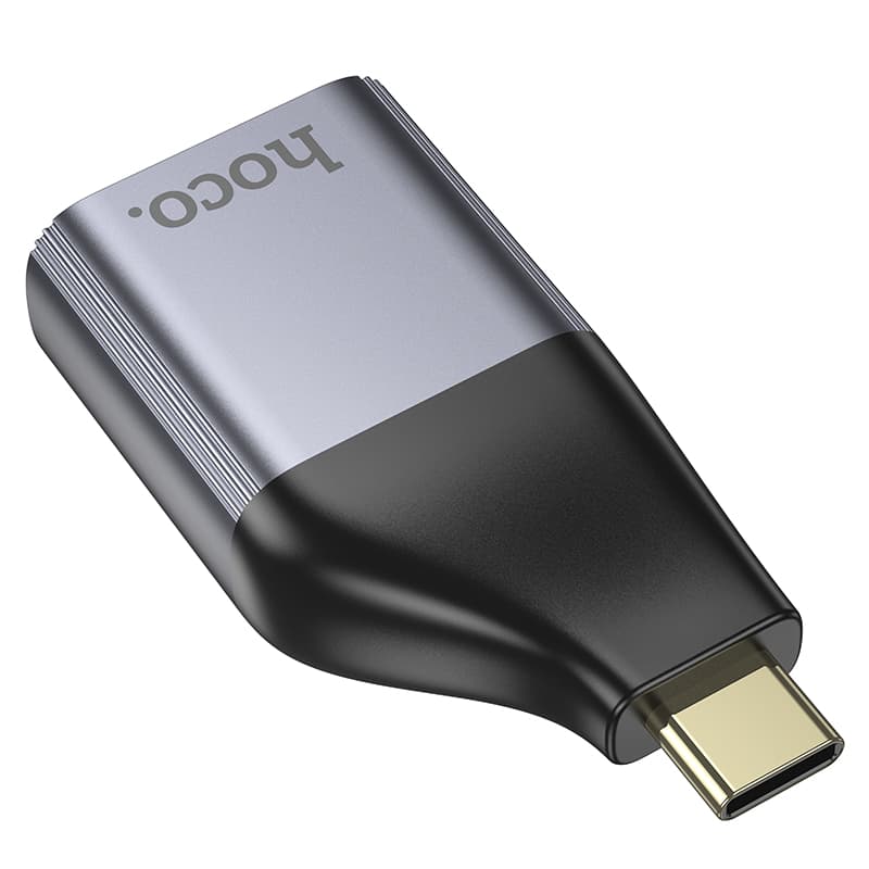 Адаптер переходник конвертер с Type-C USB на HDTV 4K Hoco UA33 серый металл Адаптер переходник конвертер с Type-C USB на HDTV 4K Hoco UA33 серый металл