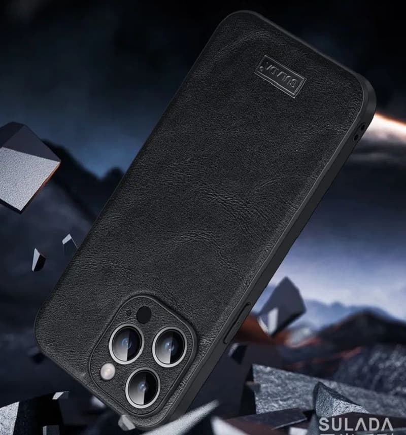 фото Чехол накладка для Samsung S26 Ultra SULADA Artisan силикон+пластик под кожу черная