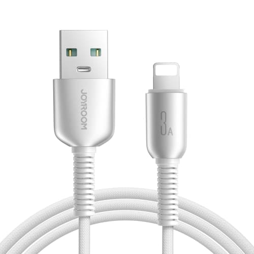 Кабель для зарядки iphone Lightning Joyroom S-A51 1.2м 3A в нейлоновой оплетке светло-серый Кабель для зарядки iphone Lightning Joyroom S-A51 1.2м 3A в нейлоновой оплетке светло-серый