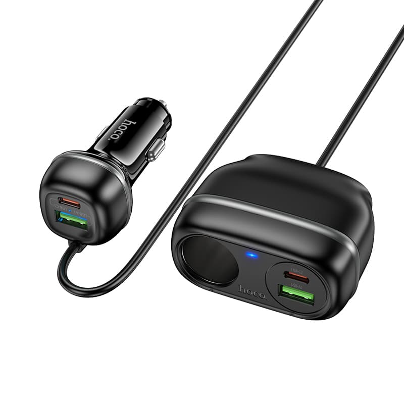 фото Разветвитель HOCO Z59A 240W 1 прикуриватель + PD 30W + USB QC3.0/ 2 Type-C USB-C + 2USB черный