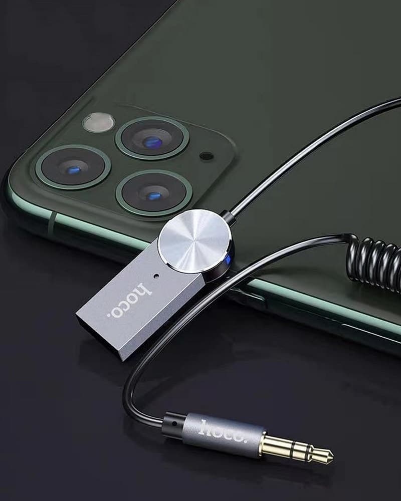 Изображение Блютуз aux FM трансмиттер bluetooth адаптер ресивер Hoco DUP02 1.5м пружина черный сайта akstel.ru фото Блютуз aux FM трансмиттер bluetooth адаптер ресивер Hoco DUP02 1.5м пружина черный