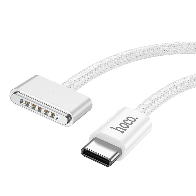 Кабель для зарядки MacBook HOCO X103 Type-C to Mag3 140W 2м магнитный белый