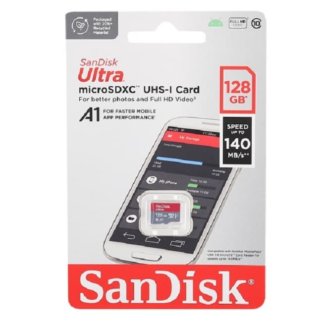 Изображение Карта памяти Sandisk Ultra MicroSDXC UHS-I Class 10 140MB/s 128Gb 