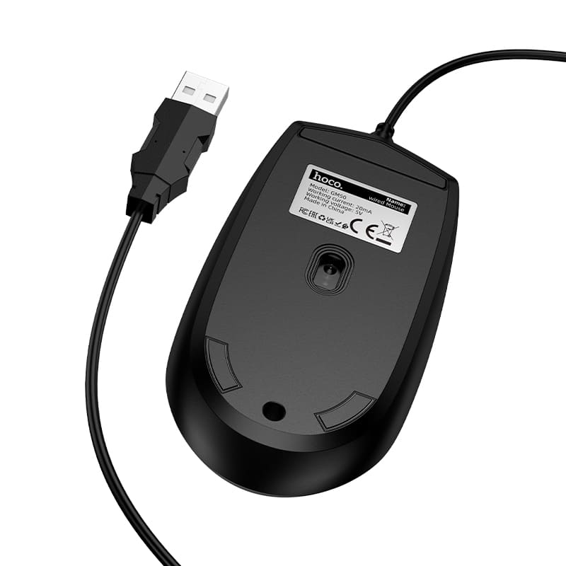 Мышь проводная Hoco GM50 3 кнопки 1000dpi черная