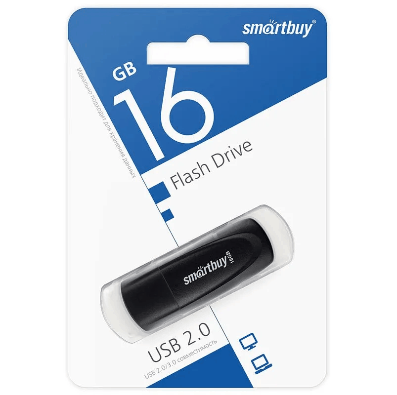 Изображение Флеш-накопитель Smartbuy Scout черный 16Gb Изображение Флеш-накопитель Smartbuy Scout черный 16Gb