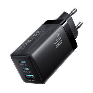 Сетевое зарядное устройство + кабель Type-C to Type-C Joyroom JR-TG10 2PD+USB QC3.0 GaN 65W черный