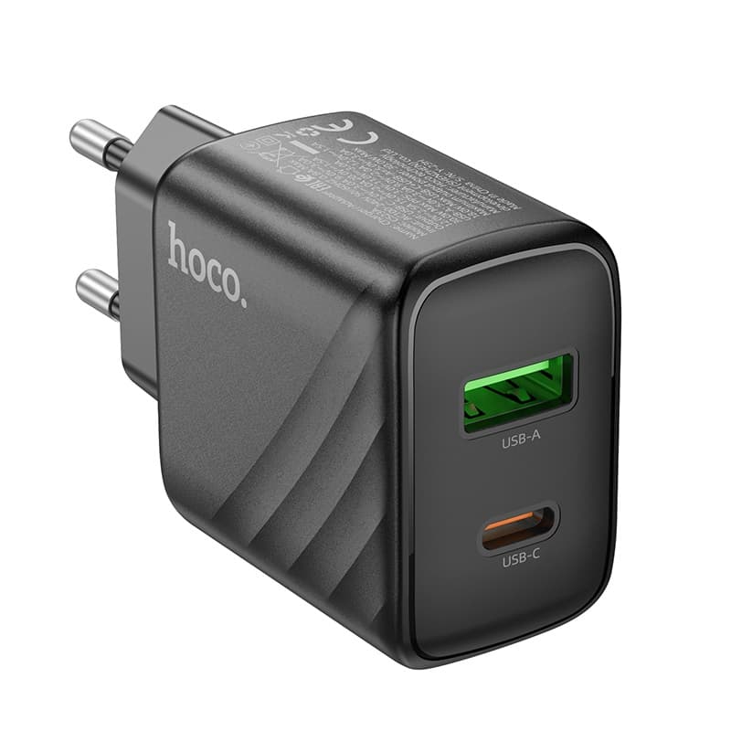 фото Сетевое зарядное устройство Адаптер Блок питания HOCO CS23A PD 30W + QC3.0 / Type-C USB-C+USB 3A черное