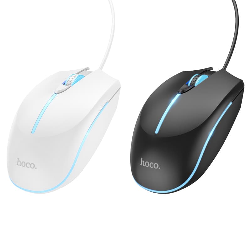 Мышь проводная игровая Hoco GM37 Gaming 1.4м черная с подсветкой
