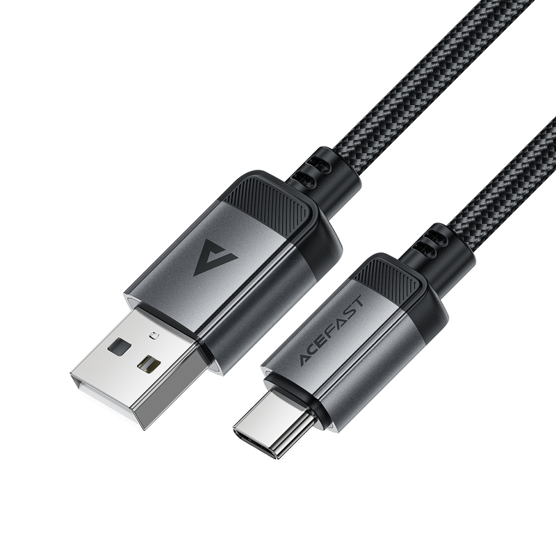 Кабель для зарядки Type-C USB Acefast C20-04 3A 1.2м в тканевой оплетке черный