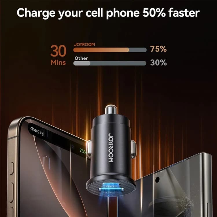 фото Автомобильное зарядное устройство Joyroom JR-CCN16 Mini PD 15W / Type-C USB-C+USB черное