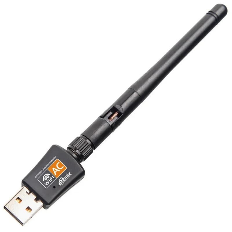 USB адаптер Wi-Fi Ritmix RWA-250 черный (USB 2.0 2.4ГГц, 5.0ГГц до 600 Мбит/с) USB адаптер Wi-Fi Ritmix RWA-250 черный (USB 2.0 2.4ГГц, 5.0ГГц до 600 Мбит/с)