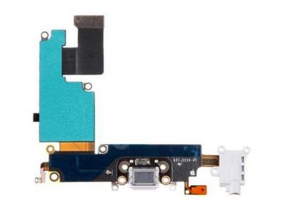 Шлейф для iphone 6S Plus на системный разъем/разъем гарнитуры/микрофон белый