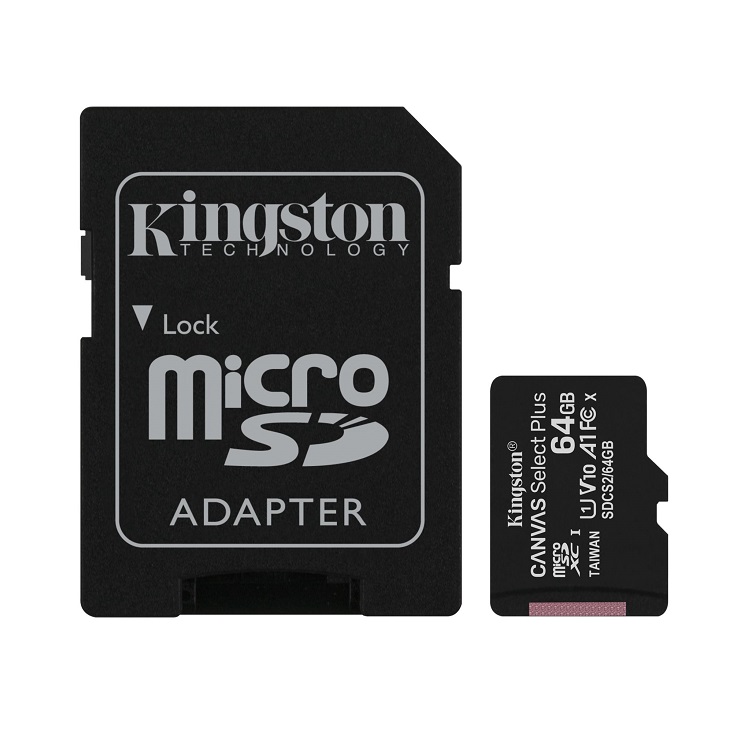 Изображение Карта памяти Kingston Micro SDXC Class 10 UHC-I Canvas Select Plus A1 100MB/s 64Gb