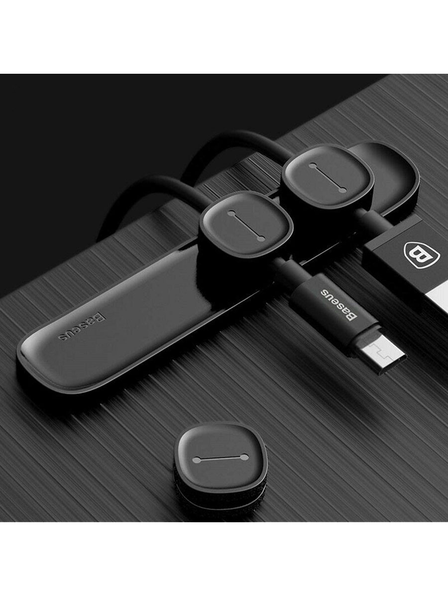 Изображение Органайзер держатель для проводов магнитный Baseus Peas Cable Clip ACWDJ-01 черный фото Органайзер держатель для проводов магнитный Baseus Peas Cable Clip ACWDJ-01 черный