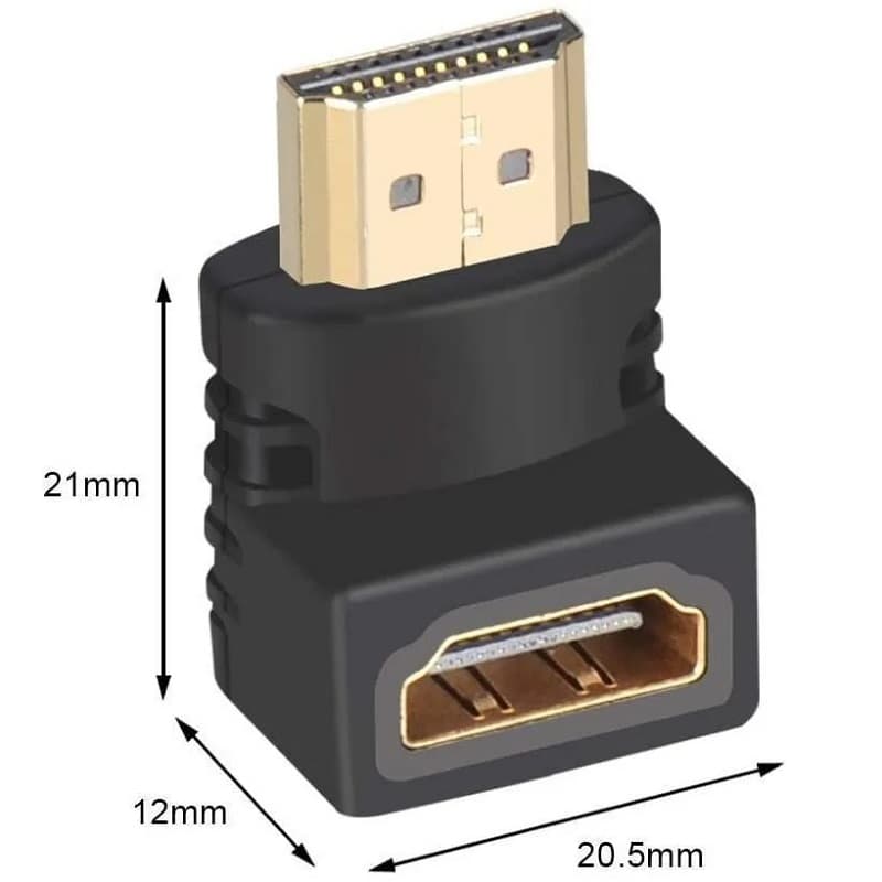 Адаптер переходник HDMI (M) - HDMI (F) угловой Onten HD703 черный