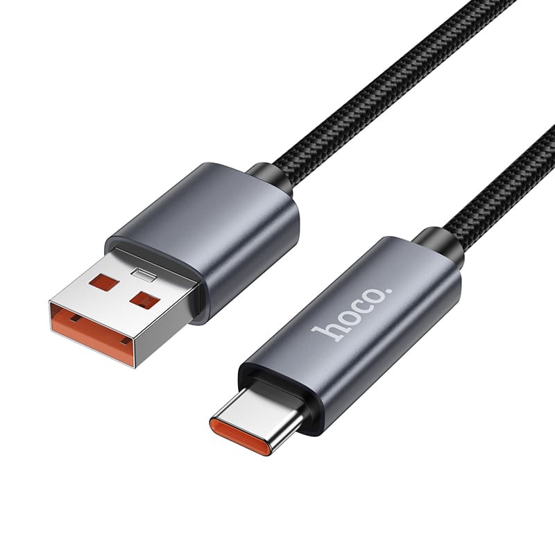 Кабель для зарядки Type-C USB HOCO X112 1м 5A с дисплеем черный
