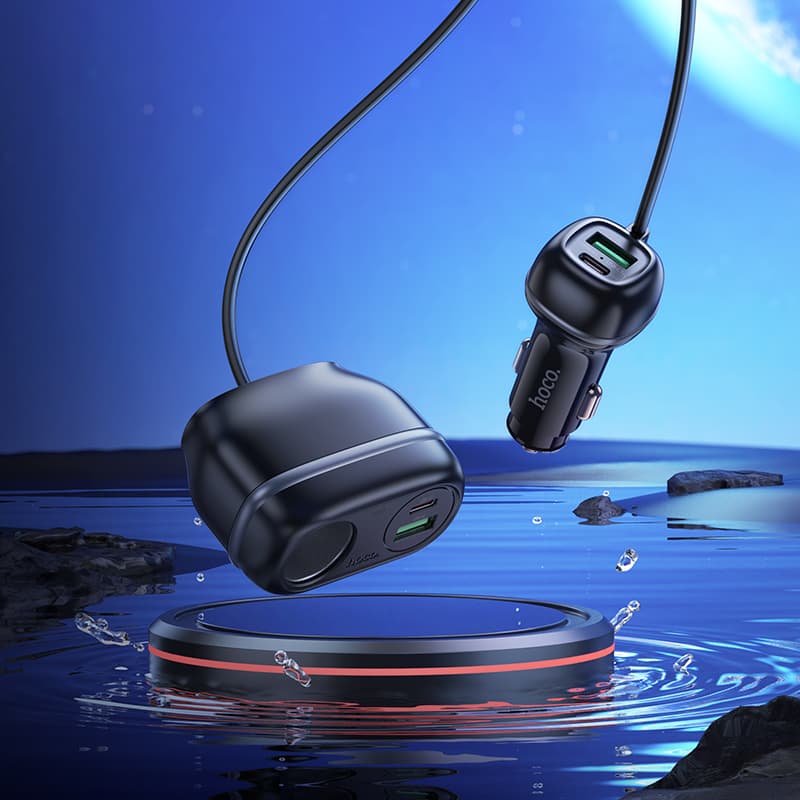 фото Разветвитель HOCO Z59A 240W 1 прикуриватель + PD 30W + USB QC3.0/ 2 Type-C USB-C + 2USB черный