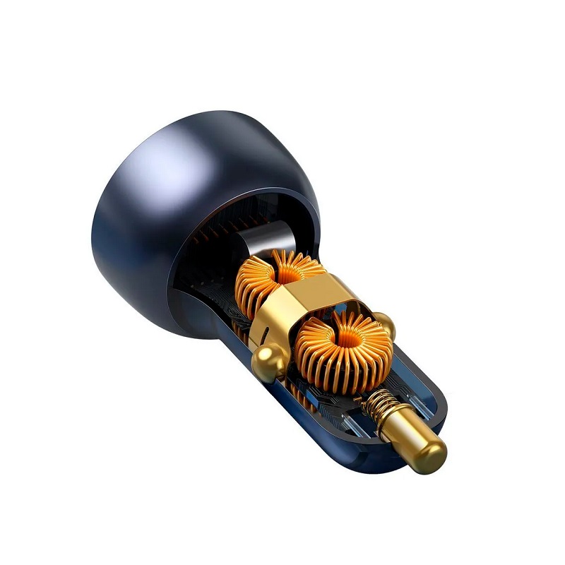 фото Автомобильное зарядное устройство Baseus Particular PD3.0 65W+QC3.0 QC4.0 PPS / Type-C+USB серебро CCKX-C0A