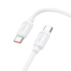 Кабель для зарядки Type-C to Type-C HOCO X115 240W 5A 1м силиконовый белый