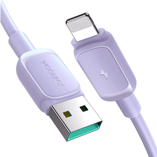 Кабель для зарядки iphone Lightning Joyroom S-A14 1.2м 3A силикон фиолетовый Кабель для зарядки iphone Lightning Joyroom S-A14 1.2м 3A силикон фиолетовый
