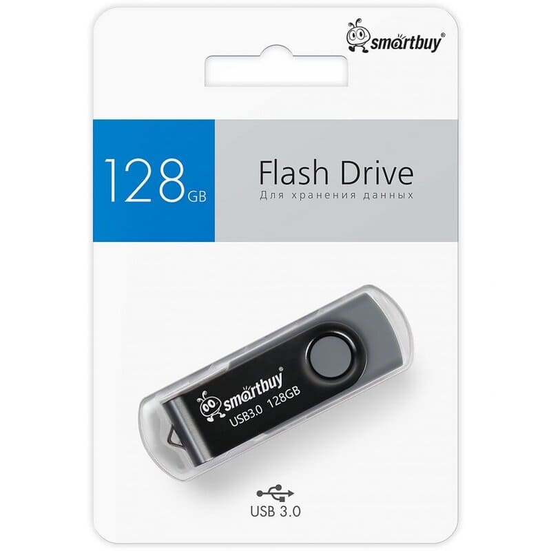 Изображение Флеш-накопитель Smartbuy Twist USB 3.0/3.1 черный 128Gb