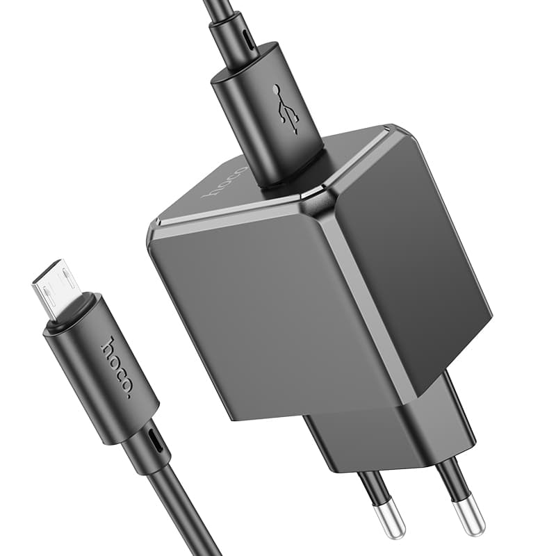 фото Сетевое зарядное устройство + кабель Micro USB HOCO CS11A 1USB 2.1A 1м черный