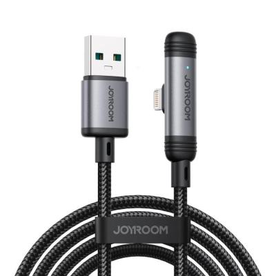 Кабель для зарядки iphone Lightning Joyroom S-A56 угол 90 1.2м 3A черный