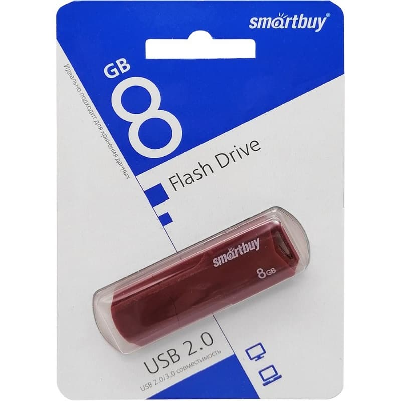 Изображение Флеш-накопитель Smartbuy Clue бургунди 8Gb